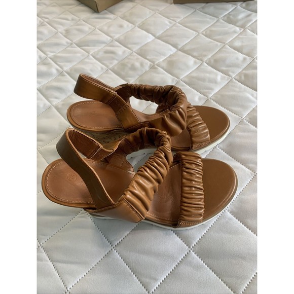 PiePieBuy 7 1/2Platform Wedge Sandals Open Toe Elastic Ankle Strap Dress Sandals - Picture 9 of 13